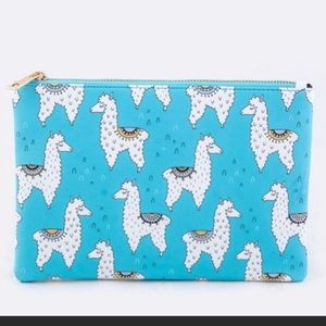 Gorgeous baby blue Llama Clutch NWT